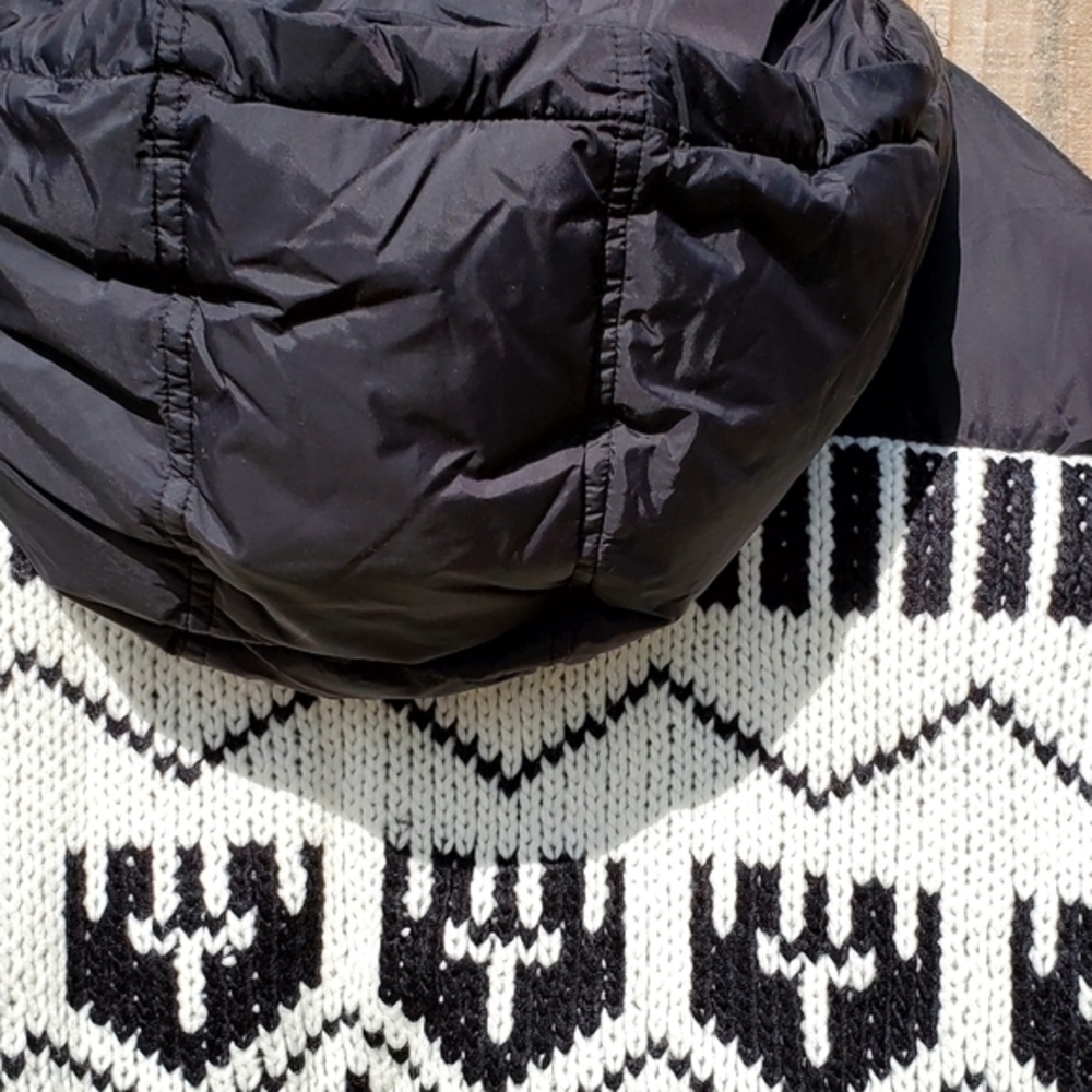 Cider Aztec Knit Puffer Zipup Hooded Coat‎ Jacket Pockets Women XL NWT - Picture 10 of 14
